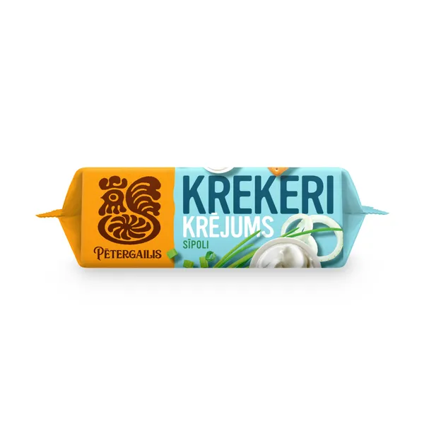 Krekeri sāļie ar krējuma un sīpola garšu 72g, Pētergailis