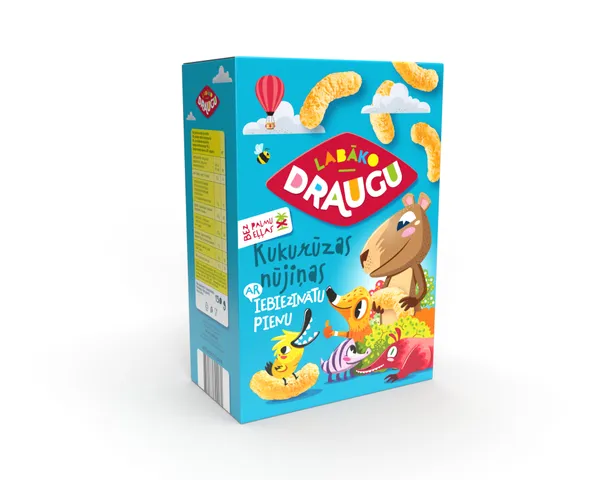Kukurūzas nūjiņas ar iebiez. piena gl. 130g, Labāko Draugu