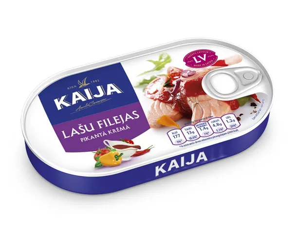 Lašu filejas pikantajā krēmā 170g (55g), Kaija