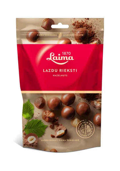 Lazdu rieksti piena šokolādē 140g, Laima