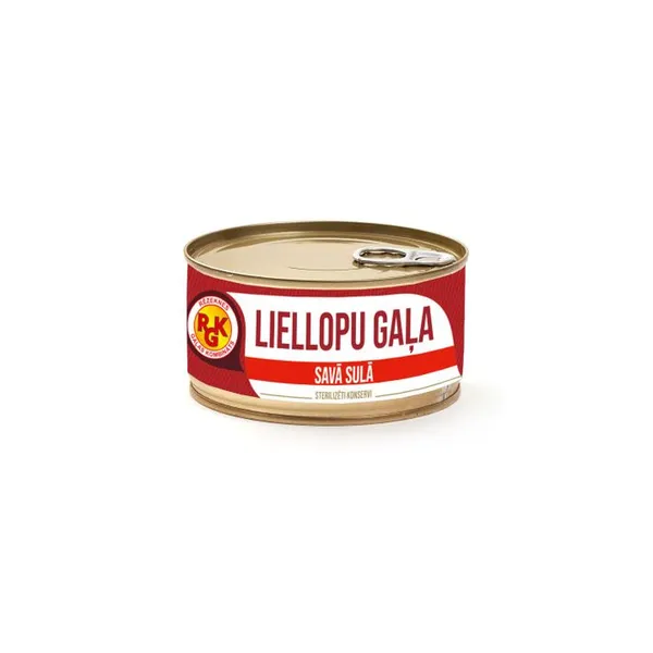 Liellopu gaļa savā sulā, sterilizēti konservi 325g, RGK