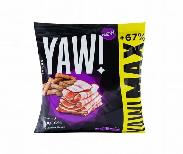 Maizes uzkoda Max Sticks ar bekona g. 85g, YAW!