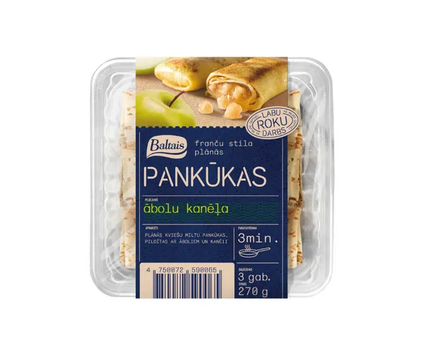 Pankūkas ar ābolu-kanēļu pild. 270g, Baltais