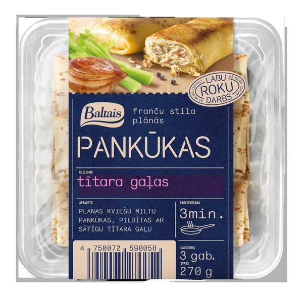 Pankūkas ar tītara gaļas pild. 270g, Baltais