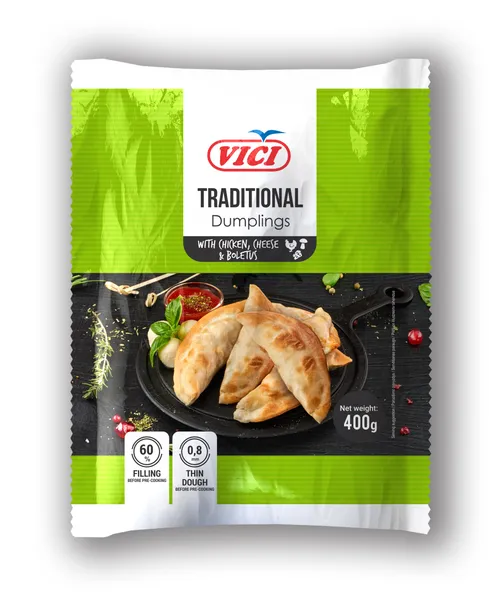 Pelmeņi ar vistu, sieru, baravikām 400g, Viči