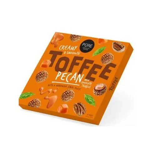 Piena šok. trifeles ar īrisa krēma pild. un pekanriekstu dekoru Toffee 153g, Pure Chocolate