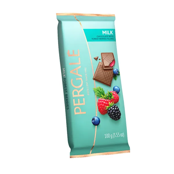 Piena šokolāde ar meža ogu pildījumu 100g, Pergale