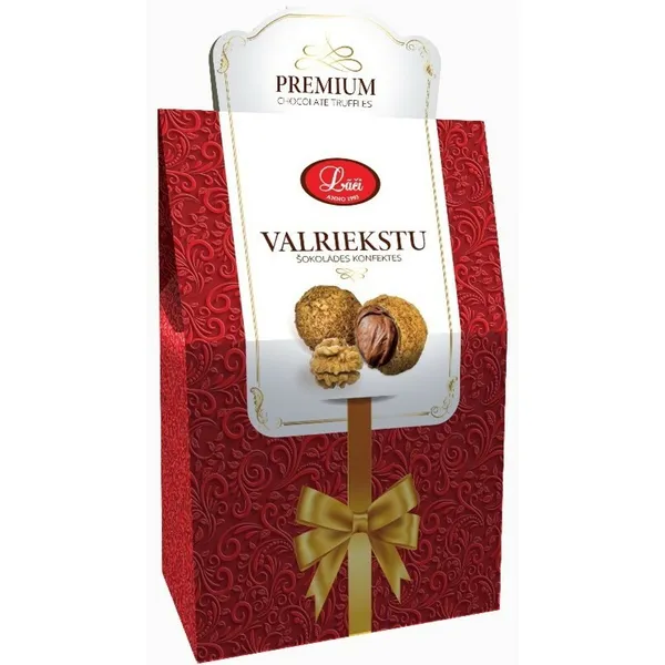 Piena šokolādes konfektes ar valriekstiem un zelta vafelēm 60g, Lāči