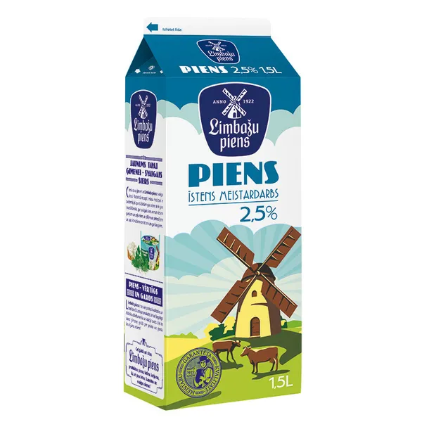 Piens 2.5% 1.5l, Limbažu Piens