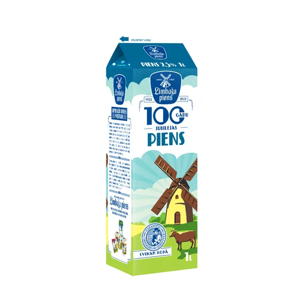 Piens 2.5% 1l, Limbažu Piens