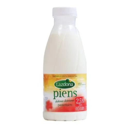 Piens 2,5 % pudelē 0.5l