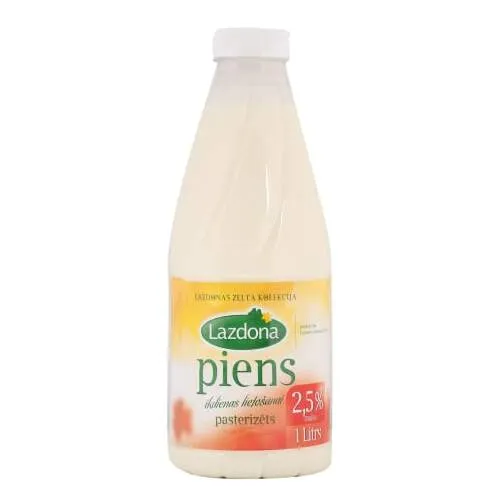 Piens 2,5 % pudelē 1l, Lazdonas PS