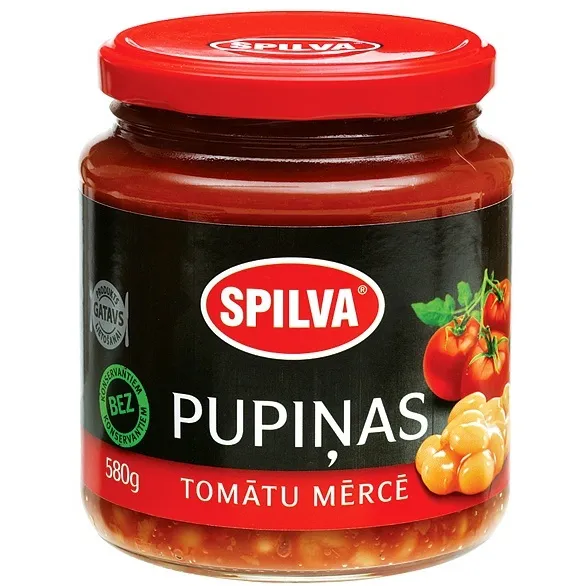 Pupiņas tomātu mērcē 0.58, Spilva