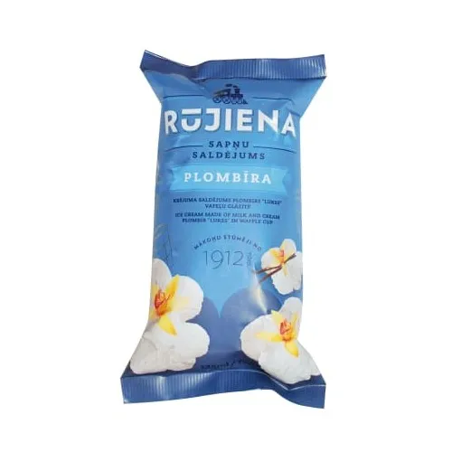 RŪJIENA Lukss Plombīra saldējums (50x125ml/75g) vaf.gl.