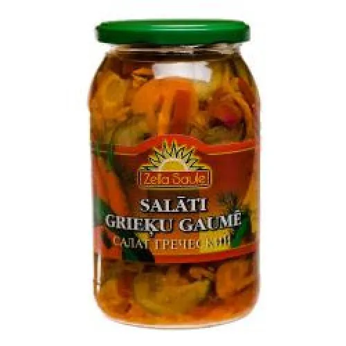 Salāti konservēti, Grieķu 900ml/ 500g, Zelta Saule