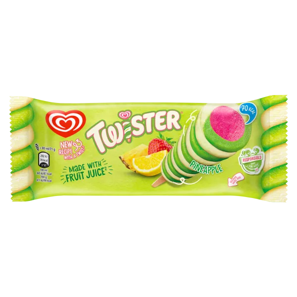 Augļu sulas saldējums Green ananāsu 80ml/ 71g, Twister