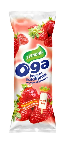 Saldējums jogurta Zemeņu, jogurta glazūrā 80ml/54g, Oga