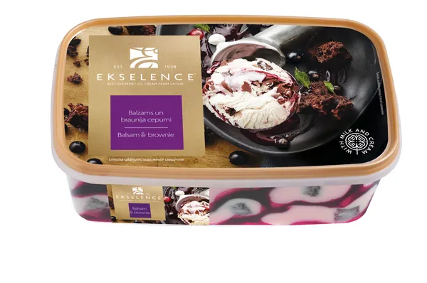 Saldējums krējuma Ekselence ar Rīgas balzāmu un braunija cep. 1l/ 480g