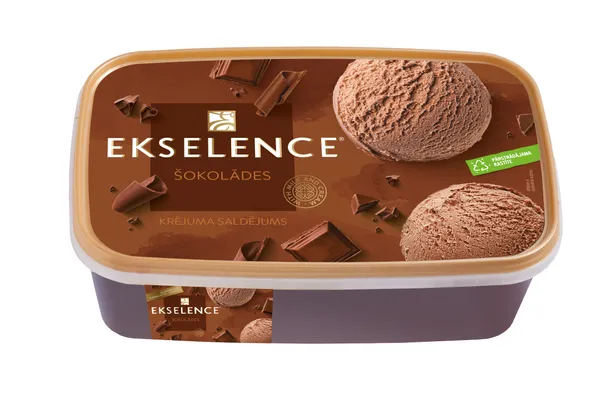 Saldējums krējuma šokolādes ar šokol. gab. 1l/ 480g, Ekselence