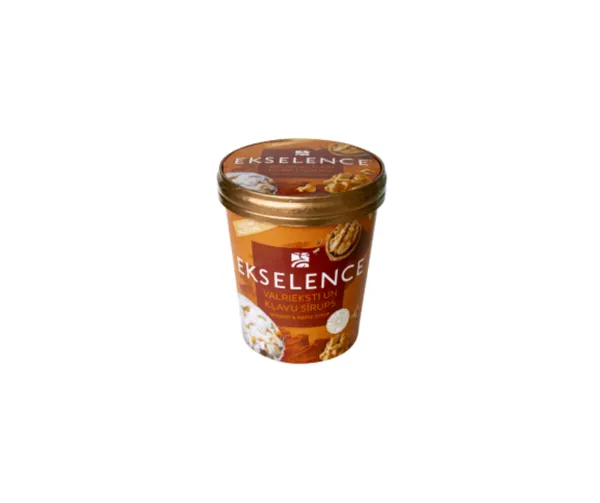 Saldējums krējuma valriekstu garšas Ekselence ar kļavu sīrupa pārkl. un karam. valr. 10% 500ml/ 270g