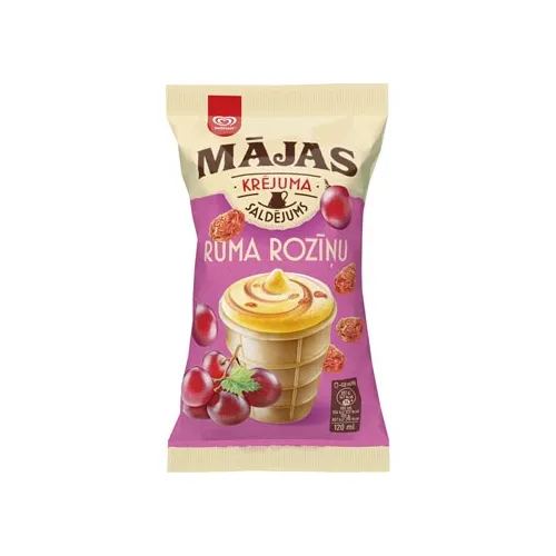 Saldējums ruma - rozīņu Mājas 120ml/ 68g