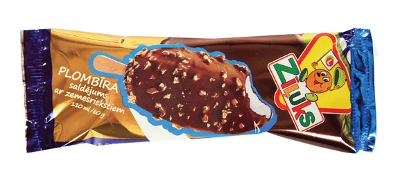 Saldējums Zīļuks, Plombīra šokolādē ar riekstiem 110ml/ 60g