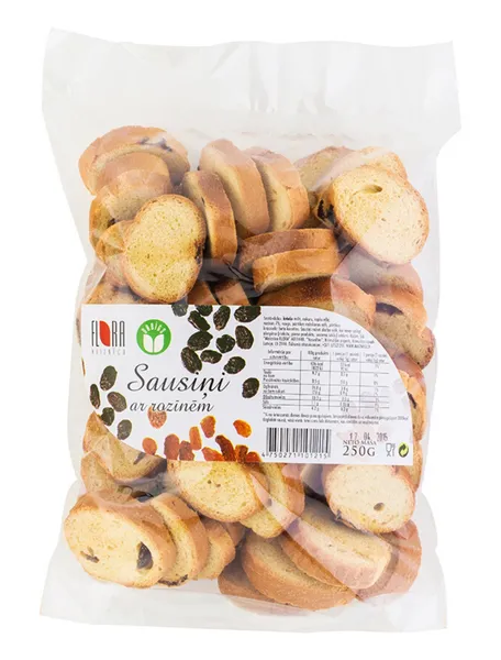Sausiņi ar rozīnēm 250g, Maiznīca Flora