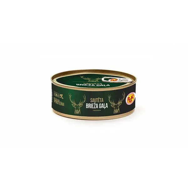Sautēta brieža gaļa, sterilizēti  konservi 250g