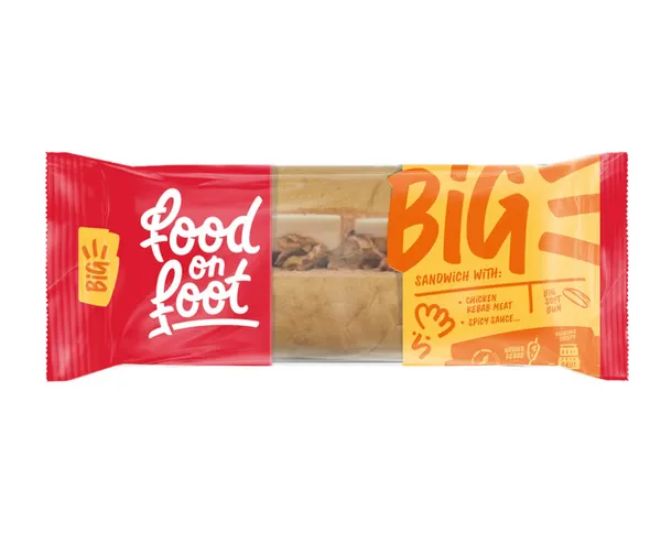 Sendvičs BIG ar vistas kebaba gaļu un pikanto mērci 240g, Mantinga