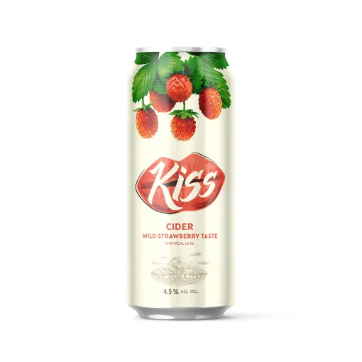 Sidrs Wild Strawberry 4.5% 0.5l CAN, Kiss
