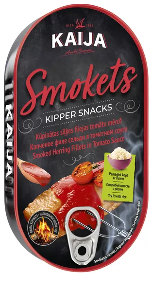Siļķu filejas kūpinātas tomātu mērcē 170g EO