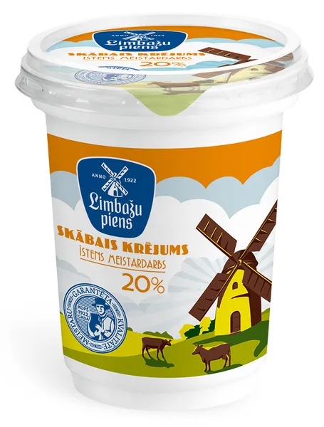 Skābais krējums 20% 300g, Limbažu Piens