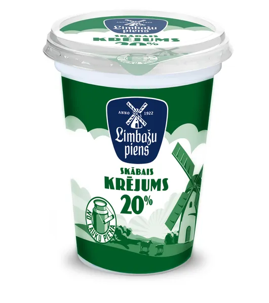 Skābais krējums 20% 430g, Limbažu Piens