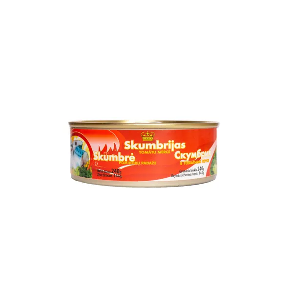 Skumbrija (makrele) tomātu mērcē EO 240g (144g)
