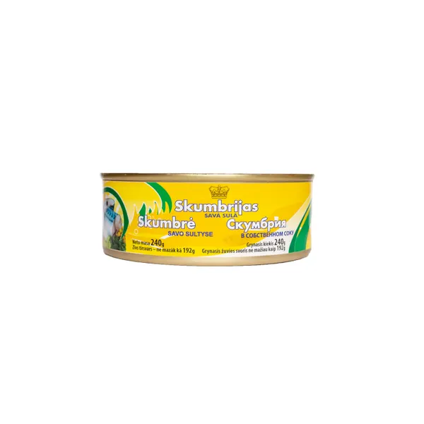 Skumbrija savā sulā 240g