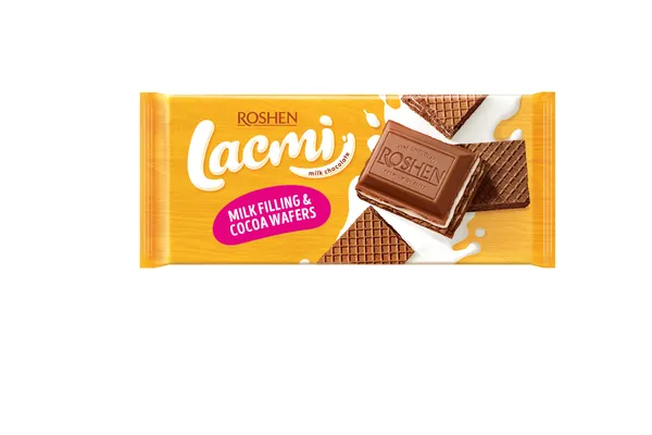 Šokolāde piena Lacmi ar vafeli 90g, Roshen