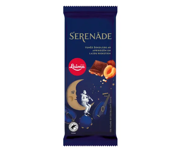 Šokolāde tumšā Serenāde, ar aprikozēm 90g, Laima