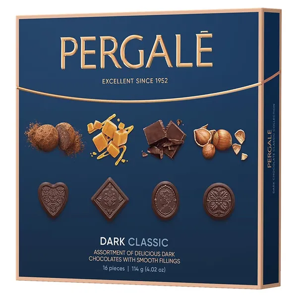 Šokolādes konfekšu izlase Classic ar tumšo šok. 114g, Pergale