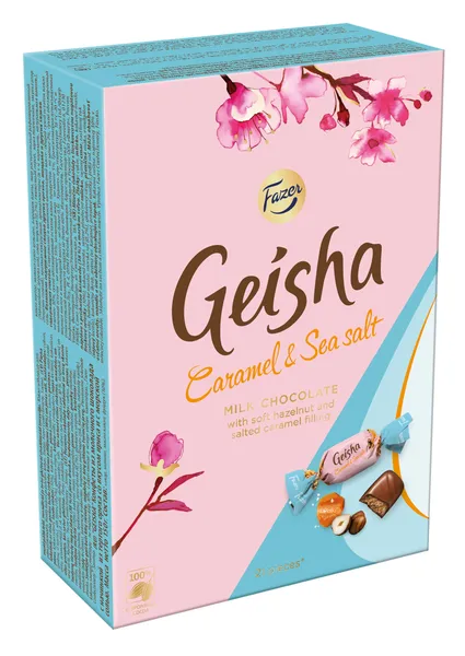 Šokolādes konfektes ar karameli un jūras sāli Geisha 150g, Fazer