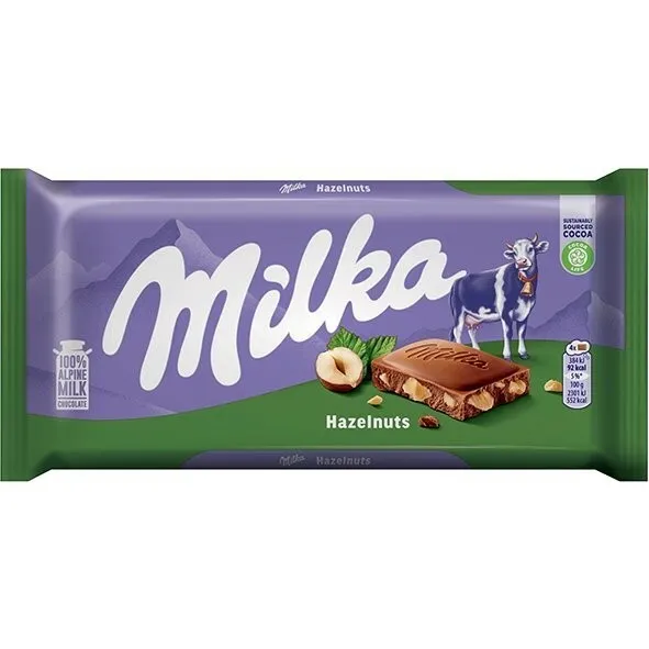 Šokolādes tāfelīte ar veseliem riekstiem 100g, Milka