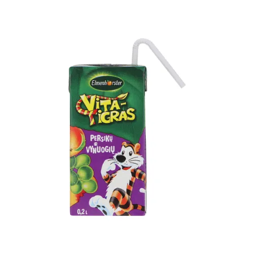 Sulas dzēriens Vita Tigra, Vīnogu- persiku 0.2l, Elmenhorster