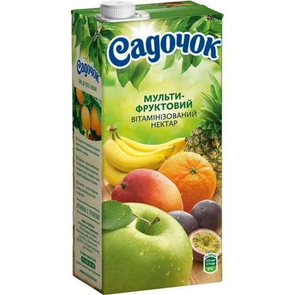 Sulas nektārs Multiaugļu ar mīkst. 0.95l, Sadočok