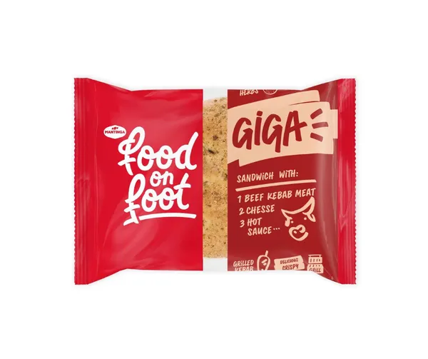 Sviestmaize GIGA ar liellopu garšas kebabu, sieru un pikāntu mērci 255g