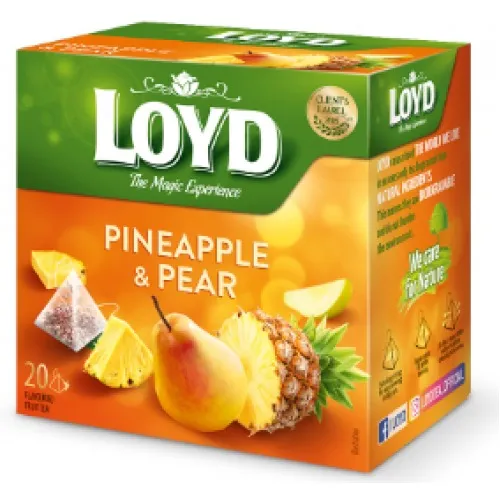 Tēja augļu ar ananāsu un bumbieru garšu Pyramids 20x2g, Loyd