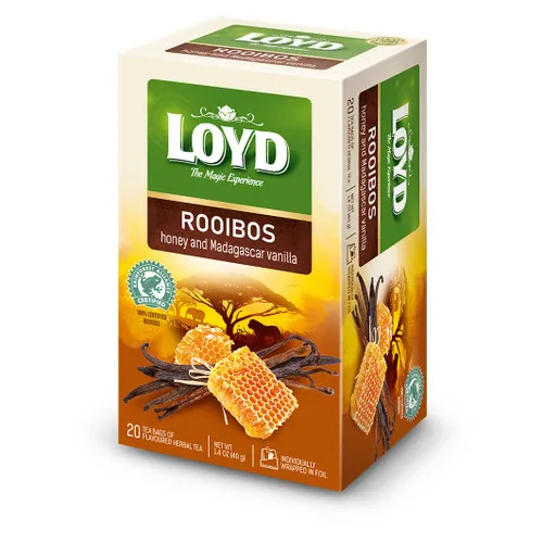 Tēja LOYD ROOIBOS ar medus un vaniļas gar. 20gb. 34g