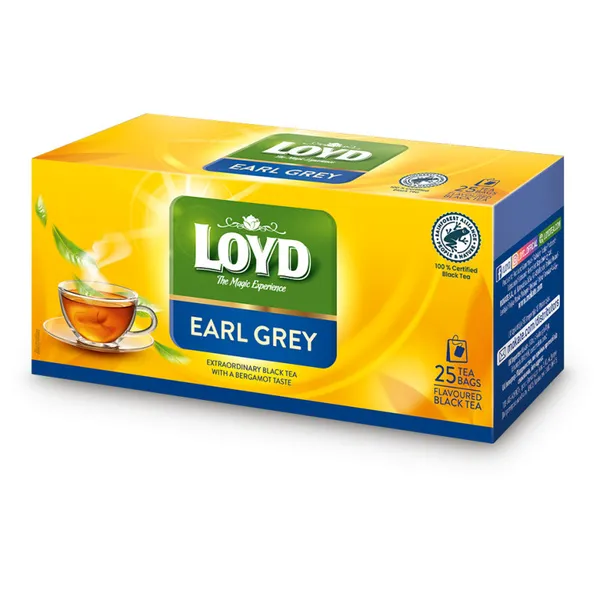 Tēja melnā Earl Grey 25x1.7g, Loyd