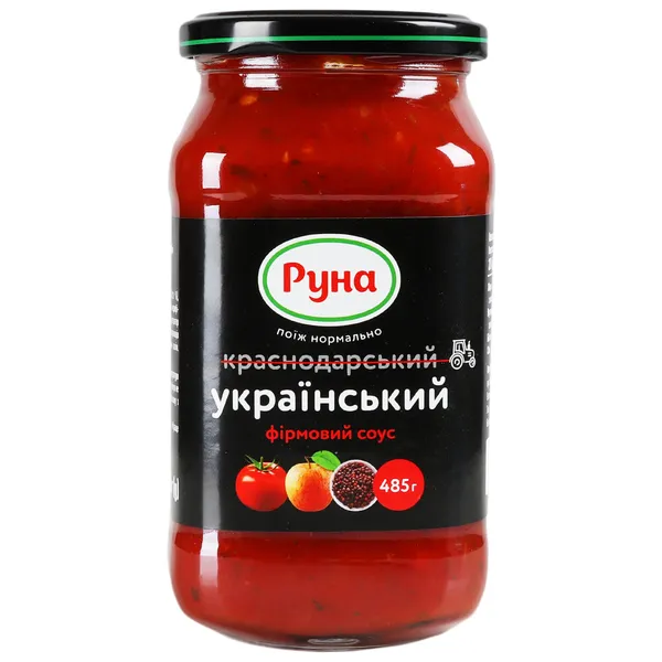 Tomātu mērce Ukrainas firmas 485g, Runa