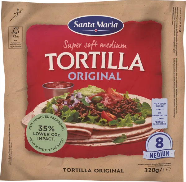 Tortiljas kviešu, Original 320g, Santa Maria