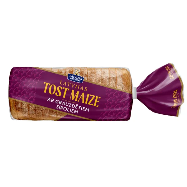 Tostermaize ar grauzdētiem sīpoliem Latvijas Tost Maize 450g, Latvijas Maiznieks
