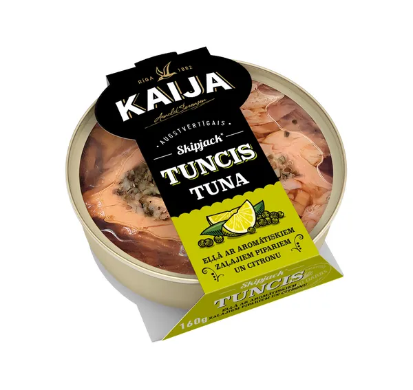 Tuncis eļļā ar z.pipariem un citronu 160g (104g), Kaija